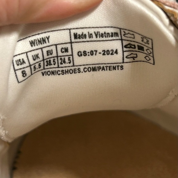 Vionic Winny Leather Sneakers Shoes Colorblock White/Gold/Pink/Brown Size 8 - Picture 10 of 13